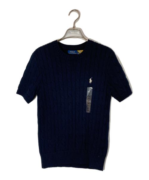 POLO RALPH LAUREN（ポロ・ラルフローレン）POLO RALPH LAUREN (ポロ・ラルフローレン) S/Sケーブルニット ネイビー サイズ:Ⅿの古着・服飾アイテム