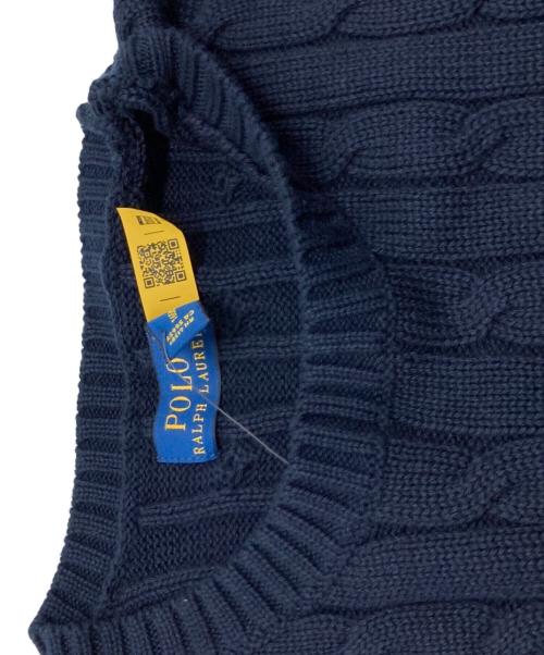 POLO RALPH LAUREN（ポロ・ラルフローレン）POLO RALPH LAUREN (ポロ・ラルフローレン) S/Sケーブルニット ネイビー サイズ:Ⅿの古着・服飾アイテム
