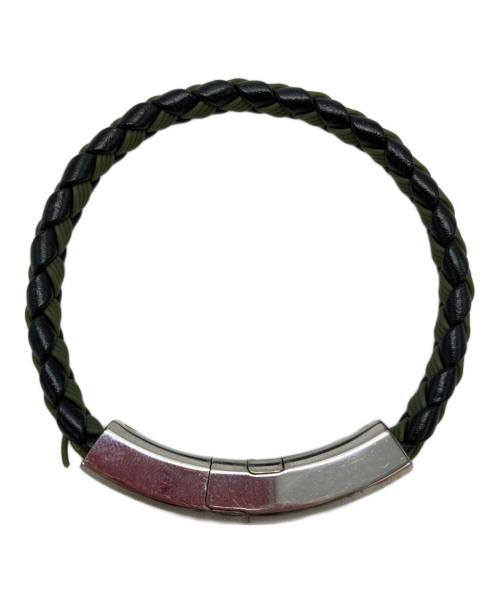 BVLGARI（ブルガリ）BVLGARI (ブルガリ) ブルガリ マン レザーブレスレット ブラック×カーキ サイズ:-の古着・服飾アイテム