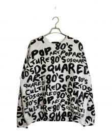 DSQUARED2（ディースクエアード）の古着「D2 POP 80'S KNIT CREWNECK PULLOVER」｜ブラック×ホワイト