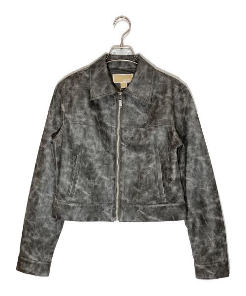 MICHAEL KORS（マイケル・コース）MICHAEL KORS (マイケル・コース) フロントジップ フォーレザー ジャケット グレー サイズ:SIZE Sの古着・服飾アイテム