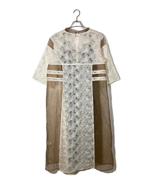 willfully（ウィルフリー）willfully (ウィルフリー) flower organdy lace switching layered OP ホワイト サイズ:Freeの古着・服飾アイテム