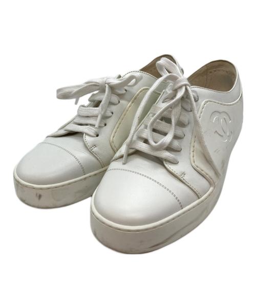 CHANEL（シャネル）CHANEL (シャネル) ローカットスニーカー ホワイト サイズ:38の古着・服飾アイテム