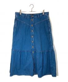 RRL（ダブルアールエル）の古着「インディゴ ストライプド デニム スカート」｜インディゴ