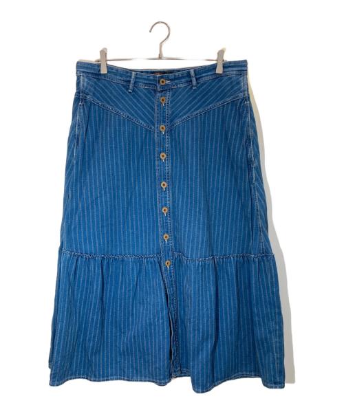 RRL（ダブルアールエル）RRL (ダブルアールエル) インディゴ ストライプド デニム スカート インディゴ サイズ:5の古着・服飾アイテム