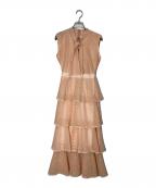 darichダーリッチ）の古着「レーシーティアードロングドレス」｜ピンク