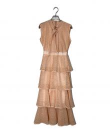 darich（ダーリッチ）の古着「レーシーティアードロングドレス」｜ピンク