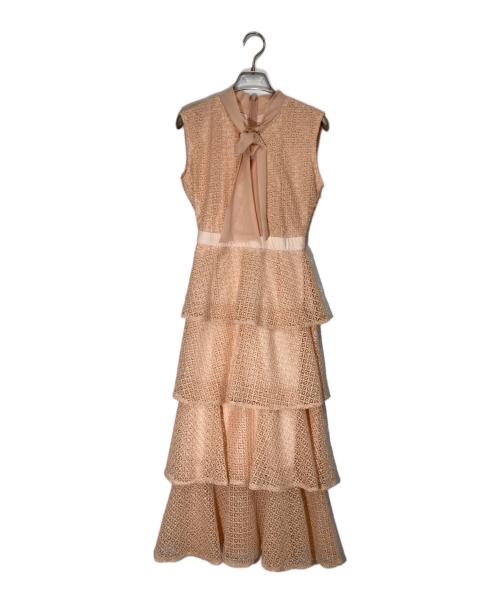 darich（ダーリッチ）Darich (ダーリッチ) レーシーティアードロングドレス ピンク サイズ:SIZE Free-Sの古着・服飾アイテム
