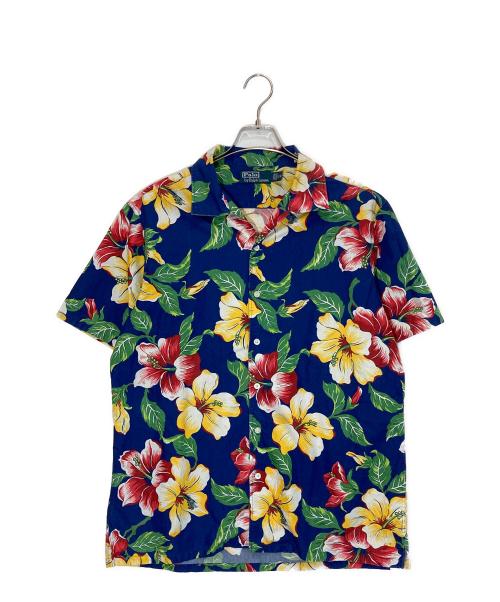 POLO RALPH LAUREN（ポロ・ラルフローレン）POLO RALPH LAUREN (ポロ・ラルフローレン) コットンナイロンアロハシャツ ブルー サイズ:Lの古着・服飾アイテム