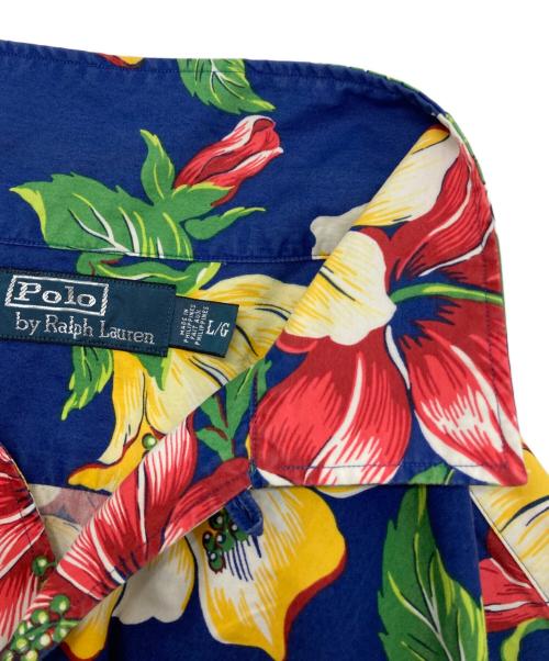 POLO RALPH LAUREN（ポロ・ラルフローレン）POLO RALPH LAUREN (ポロ・ラルフローレン) コットンナイロンアロハシャツ ブルー サイズ:Lの古着・服飾アイテム