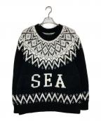 WIND AND SEAウィンダンシー）の古着「ノルディックセーター」｜ブラック×ホワイト
