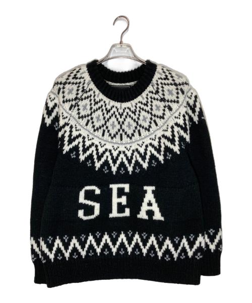 WIND AND SEA（ウィンダンシー）WIND AND SEA (ウィンダンシー) ノルディックセーター ブラック×ホワイト サイズ:SIZE Lの古着・服飾アイテム