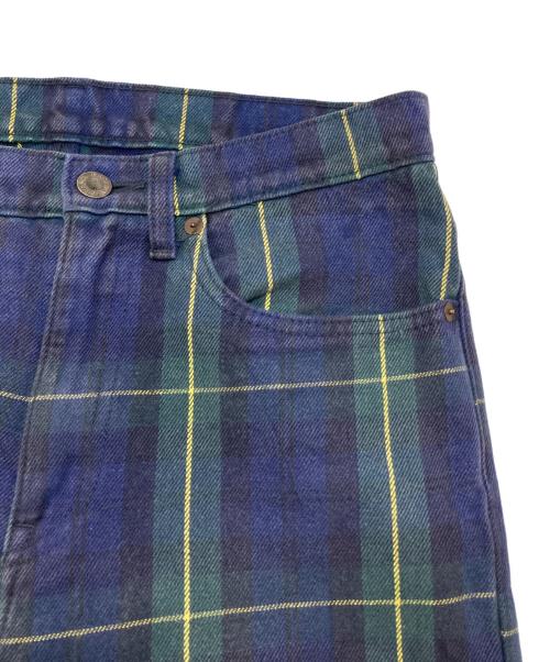 KAPITAL（キャピタル）KAPITAL (キャピタル) チェックフレアパンツ ネイビー×グリーン サイズ:29の古着・服飾アイテム