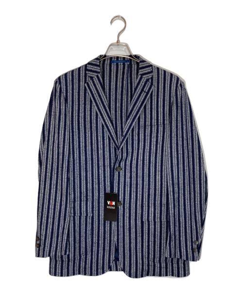 VAN（ヴァン）VAN (ヴァン) 段返りジャケット ネイビー×グレー サイズ:Lの古着・服飾アイテム