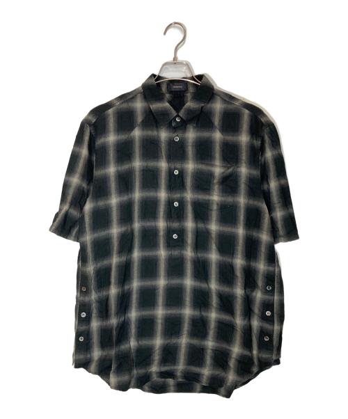 UNDERCOVER（アンダーカバー）UNDERCOVER (アンダーカバー) プルオーバーオンブレチェックシャツ ブラック×グレー サイズ:2の古着・服飾アイテム
