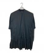 HAVERSACKハバーサック）の古着「比翼バンドカラーシャツワンピース」｜ブラック