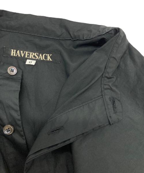 HAVERSACK（ハバーサック）HAVERSACK (ハバーサック) 比翼バンドカラーシャツワンピース ブラックの古着・服飾アイテム