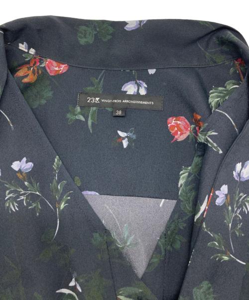 23区（ニジュウサンク）23区 (ニジュウサンク) mi-mollet (ミモレ) シャツワンピース ネイビー サイズ:38の古着・服飾アイテム