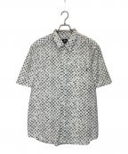 stussyステューシー）の古着「チェッカープリント半袖シャツ」｜グレー×ホワイト