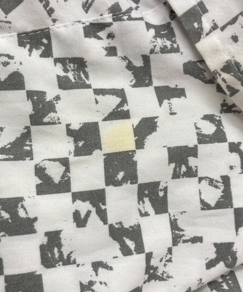 stussy（ステューシー）stussy (ステューシー) チェッカープリント半袖シャツ グレー×ホワイト サイズ:XLの古着・服飾アイテム