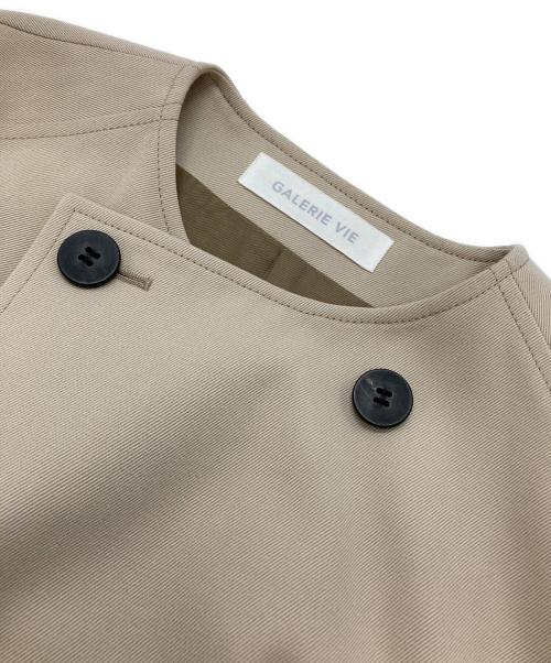 GALERIE VIE（ギャルリーヴィー）GALERIE VIE (ギャルリーヴィー) コットンウールギャバジン カラーレスショートコート アイボリー サイズ:SIZE Freeの古着・服飾アイテム