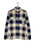 POLO RALPH LAURENポロ・ラルフローレン）の古着「裏ボアチェックジャケット」｜ベージュ×ネイビー