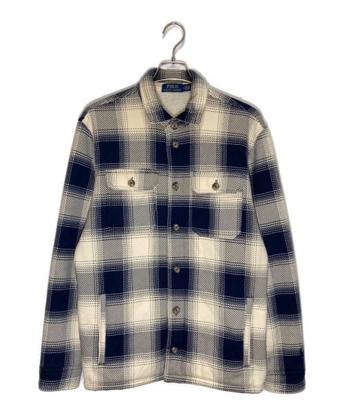 POLO RALPH LAUREN（ポロ・ラルフローレン）POLO RALPH LAUREN (ポロ・ラルフローレン) 裏ボアチェックジャケット ベージュ×ネイビー サイズ:Ⅿの古着・服飾アイテム