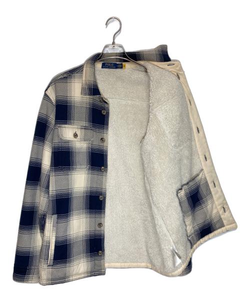 POLO RALPH LAUREN（ポロ・ラルフローレン）POLO RALPH LAUREN (ポロ・ラルフローレン) 裏ボアチェックジャケット ベージュ×ネイビー サイズ:Ⅿの古着・服飾アイテム