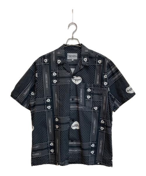 Carhartt WIP（カーハート ワーク イン プログレス）CARHARTT WIP (カーハート ワーク イン プログレス) S/S HEART BANDANA SHIRT ブラック サイズ:Ⅿの古着・服飾アイテム