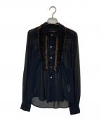 COMME des GARCONSコムデギャルソン）の古着「フリルシャツ」｜ブラック