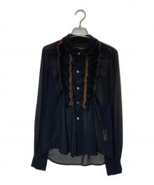 COMME des GARCONS（コムデギャルソン）の古着「フリルシャツ」｜ブラック