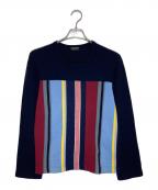 COMME des GARCONS HOMME PLUSコムデギャルソンオムプリュス）の古着「ウールナイロンデザインニット」｜ネイビー