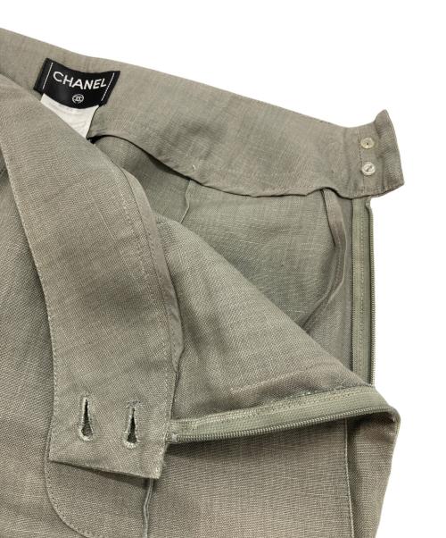 CHANEL（シャネル）CHANEL (シャネル) リネンパンツ カーキ サイズ:36の古着・服飾アイテム