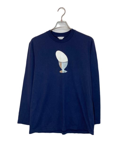 mina perhonen（ミナ ペルホネン）mina perhonen (ミナ ペルホネン) プリントカットソー ネイビー サイズ:Lの古着・服飾アイテム