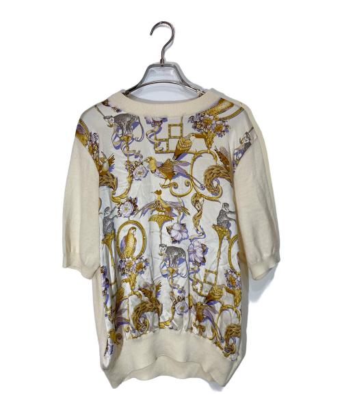 Salvatore Ferragamo（サルヴァトーレ フェラガモ）Salvatore Ferragamo (サルヴァトーレ フェラガモ) 切替ニット ベージュ サイズ:Lの古着・服飾アイテム