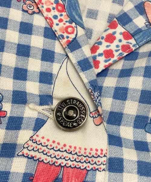 miss levis（ミスリーバイス）miss levis (ミスリーバイス) プリントギンガムチェックジャケット ブルー サイズ:下記参照の古着・服飾アイテム