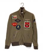 AVIREXアヴィレックス）の古着「トップガン スタンド ジップ ジャケット」｜オリーブ