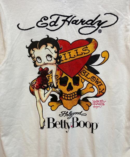 Ed Hardy（エド ハーディー）ED HARDY (エド ハーディー) プリントTシャツ ホワイト サイズ:Lの古着・服飾アイテム