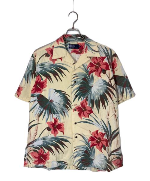 POLO RALPH LAUREN（ポロ・ラルフローレン）POLO RALPH LAUREN (ポロ・ラルフローレン) プリントコットンオープンカラーシャツ ベージュ サイズ:Ⅿの古着・服飾アイテム
