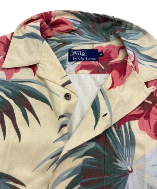 POLO RALPH LAUREN（ポロ・ラルフローレン）POLO RALPH LAUREN (ポロ・ラルフローレン) プリントコットンオープンカラーシャツ ベージュ サイズ:Ⅿの古着・服飾アイテム