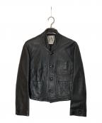 WORK SHOP×Y's for menワークショップ×ワイズフォーメン）の古着「ショートレザージャケット」｜ブラック