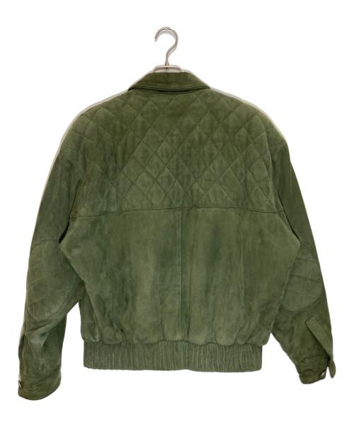 LOEWE（ロエベ）LOEWE (ロエベ) スウェードレザーキルティングジャケット カーキ サイズ:SIZE 50の古着・服飾アイテム