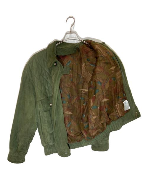 LOEWE（ロエベ）LOEWE (ロエベ) スウェードレザーキルティングジャケット カーキ サイズ:SIZE 50の古着・服飾アイテム