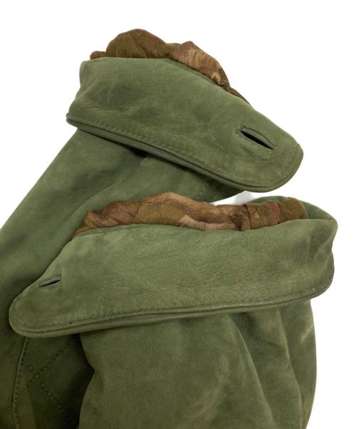 LOEWE（ロエベ）LOEWE (ロエベ) スウェードレザーキルティングジャケット カーキ サイズ:SIZE 50の古着・服飾アイテム
