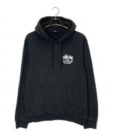 stussy（ステューシー）の古着「プリントプルオーバーパーカー」｜ブラック