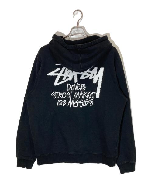 stussy（ステューシー）stussy (ステューシー) プリントプルオーバーパーカー ブラック サイズ:Lの古着・服飾アイテム