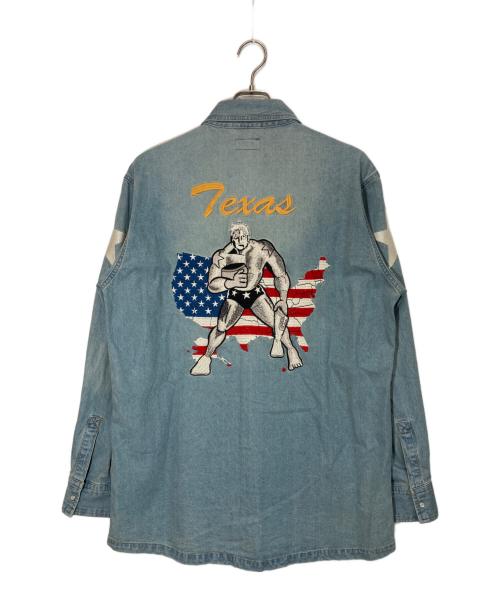 キン肉マン（キンニクマン）キン肉マン (キンニクマン) テリーマン デニムシャツ ブルー サイズ:XLの古着・服飾アイテム