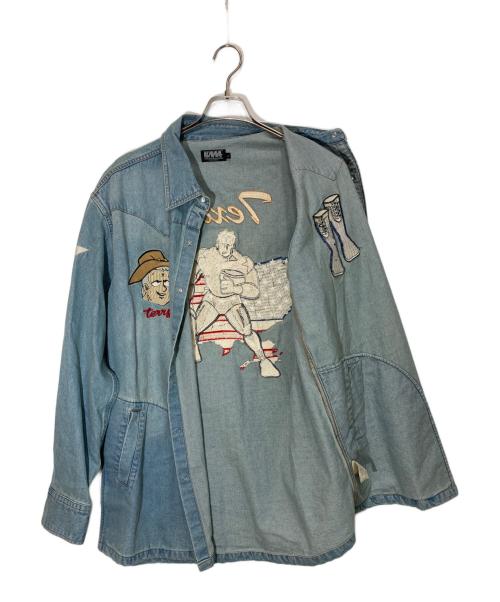 キン肉マン（キンニクマン）キン肉マン (キンニクマン) テリーマン デニムシャツ ブルー サイズ:XLの古着・服飾アイテム