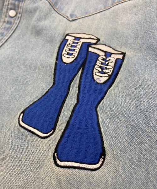 キン肉マン（キンニクマン）キン肉マン (キンニクマン) テリーマン デニムシャツ ブルー サイズ:XLの古着・服飾アイテム