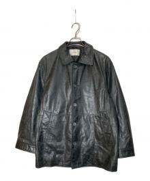 MAISON SPECIAL（メゾンスペシャル）の古着「Buffalo Crack Leather Dress-Over Car Coat」｜ブラック